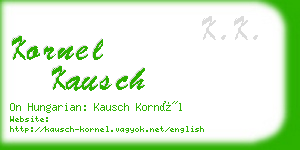 kornel kausch business card